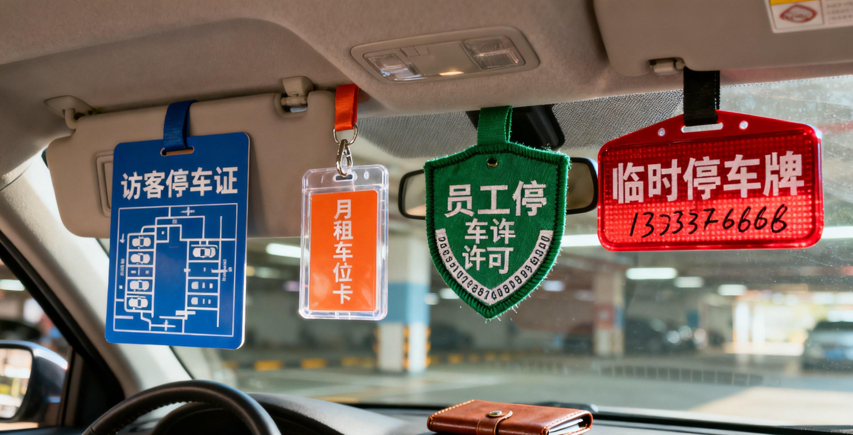 Parking pass and permit hang tags for vehicle access